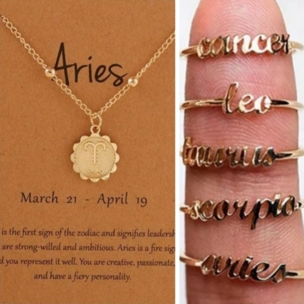 Aries Constellation Coin Necklace & Ring